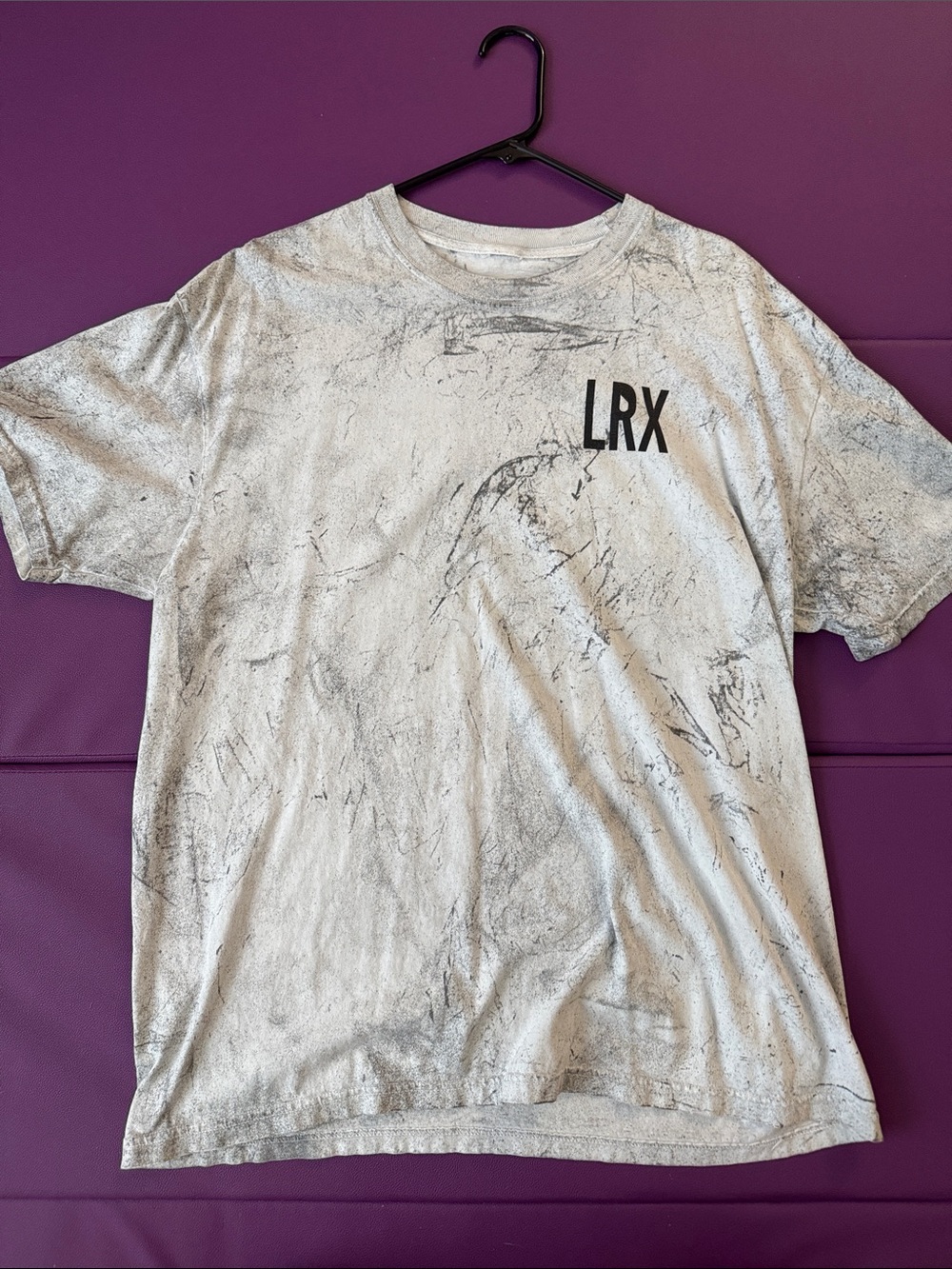 Men's Short Sleeve Crew Tee in White with Black Print